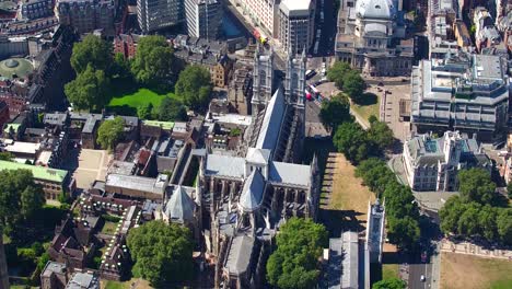 vista aérea de la abadía de westminster, londres, reino unido