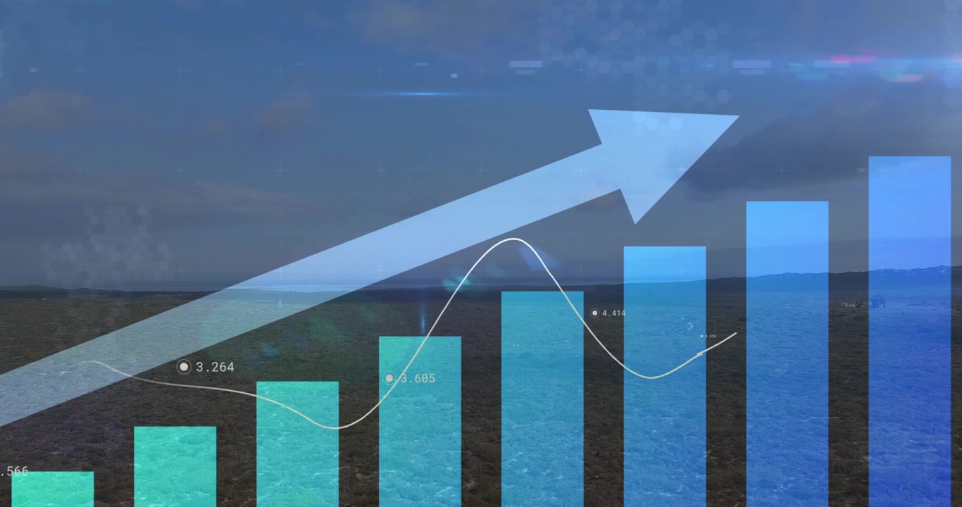Animation of numbers changing with financial data processing
