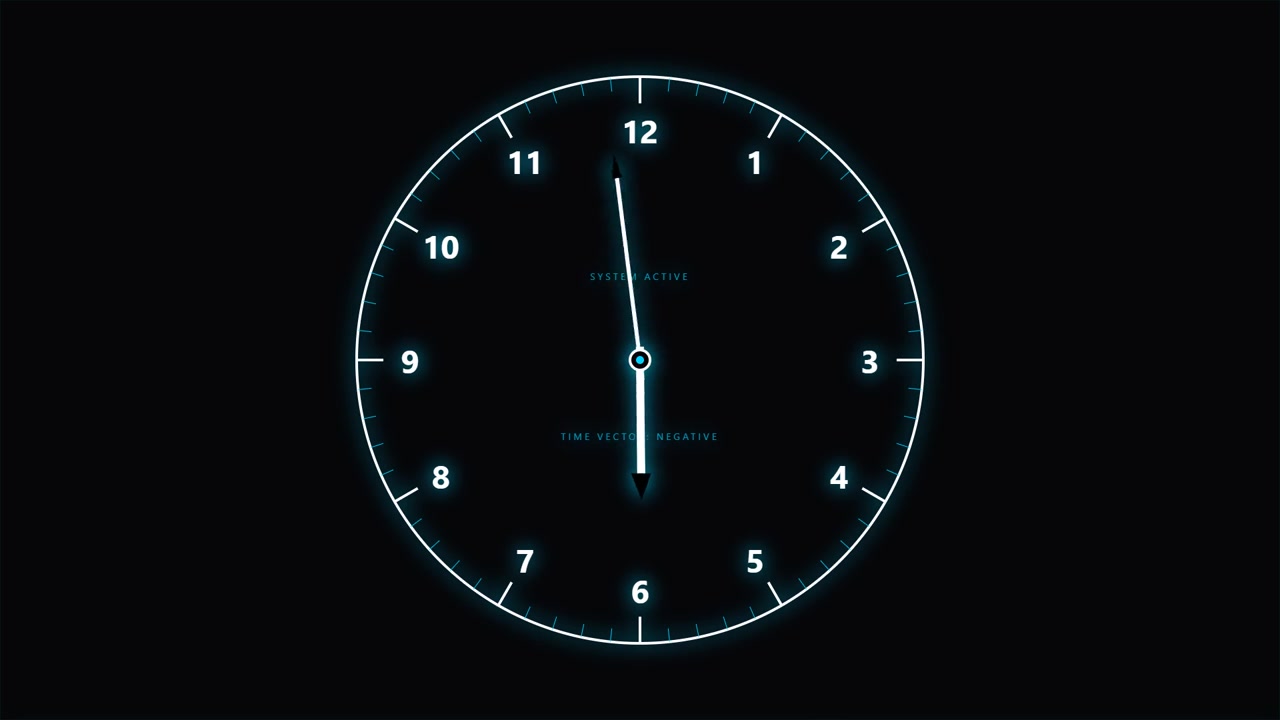 Digital Clock Face With Rapidly Spinning Hands