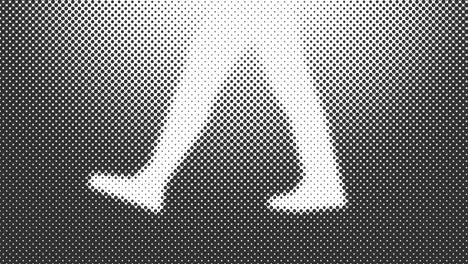 halftone man walk cycle. loop animation