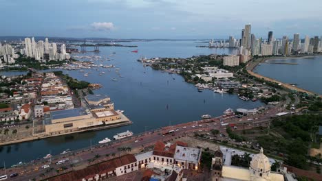 Vista-Aerea-De-Cartagena,-Colombia