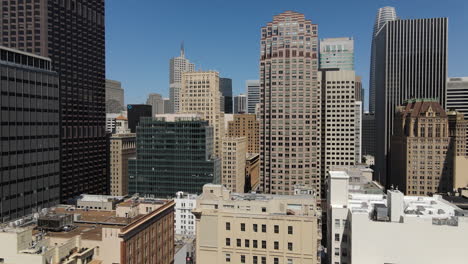 aerial footage from the finance district of san francisco