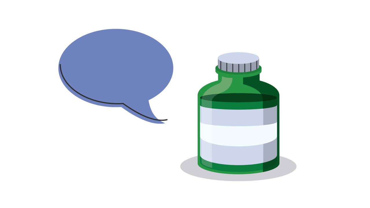 백신 병에 대한 의학적 복용량 애니메이션