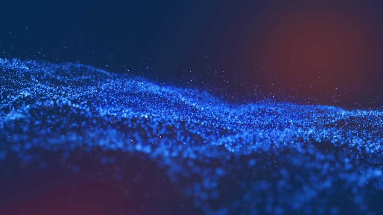 Animation of blue glowing mesh moving on blue background