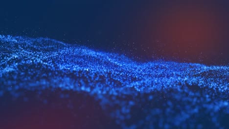 animation of blue glowing mesh moving on blue background