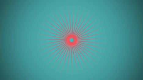 living coral sun rotating over turquoise background