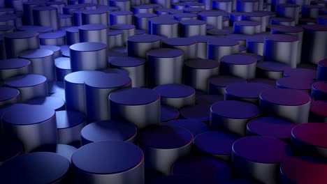 superficies azules geométricas cilíndricas abstractas en el espacio virtual