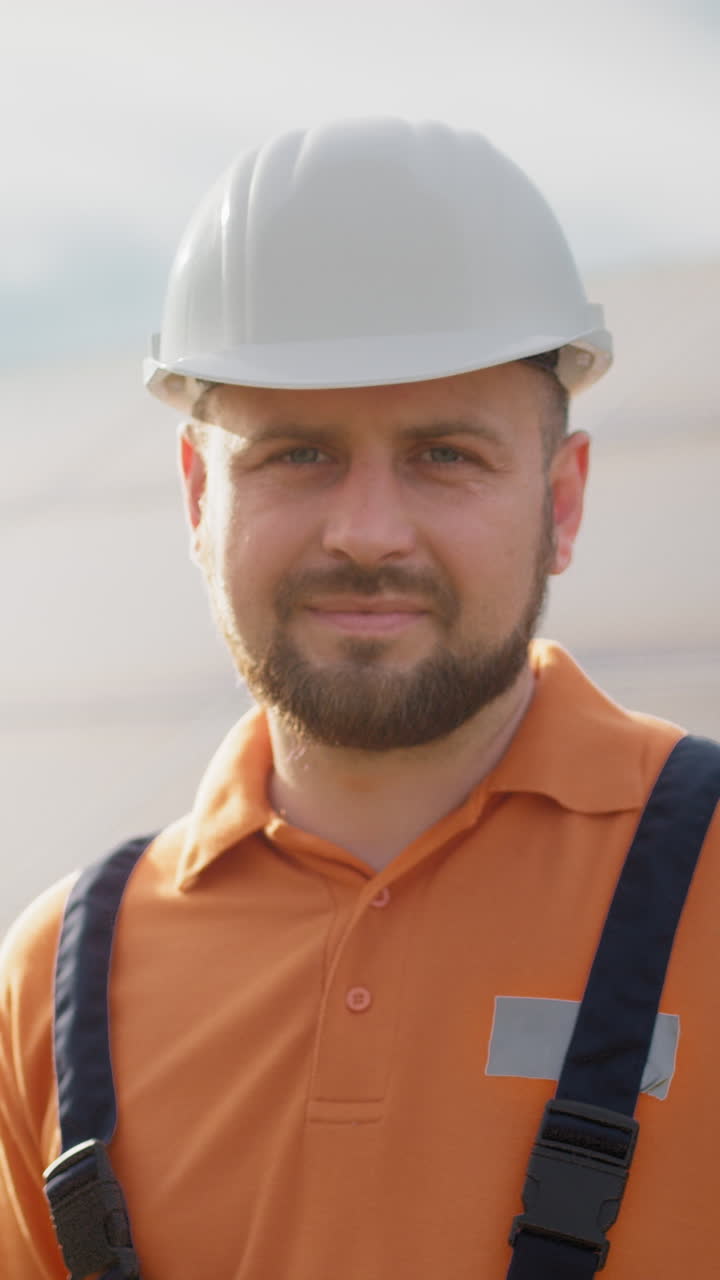Construction worker vertical video