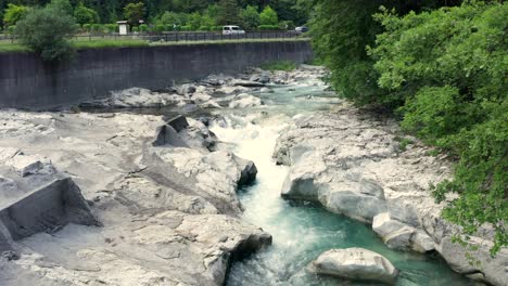 Amazing-Serio-river-with-its-crystalline-green-waters,-Bergamo,-Seriana-valley,Italy