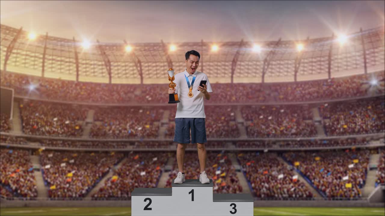 el ganador en el podio