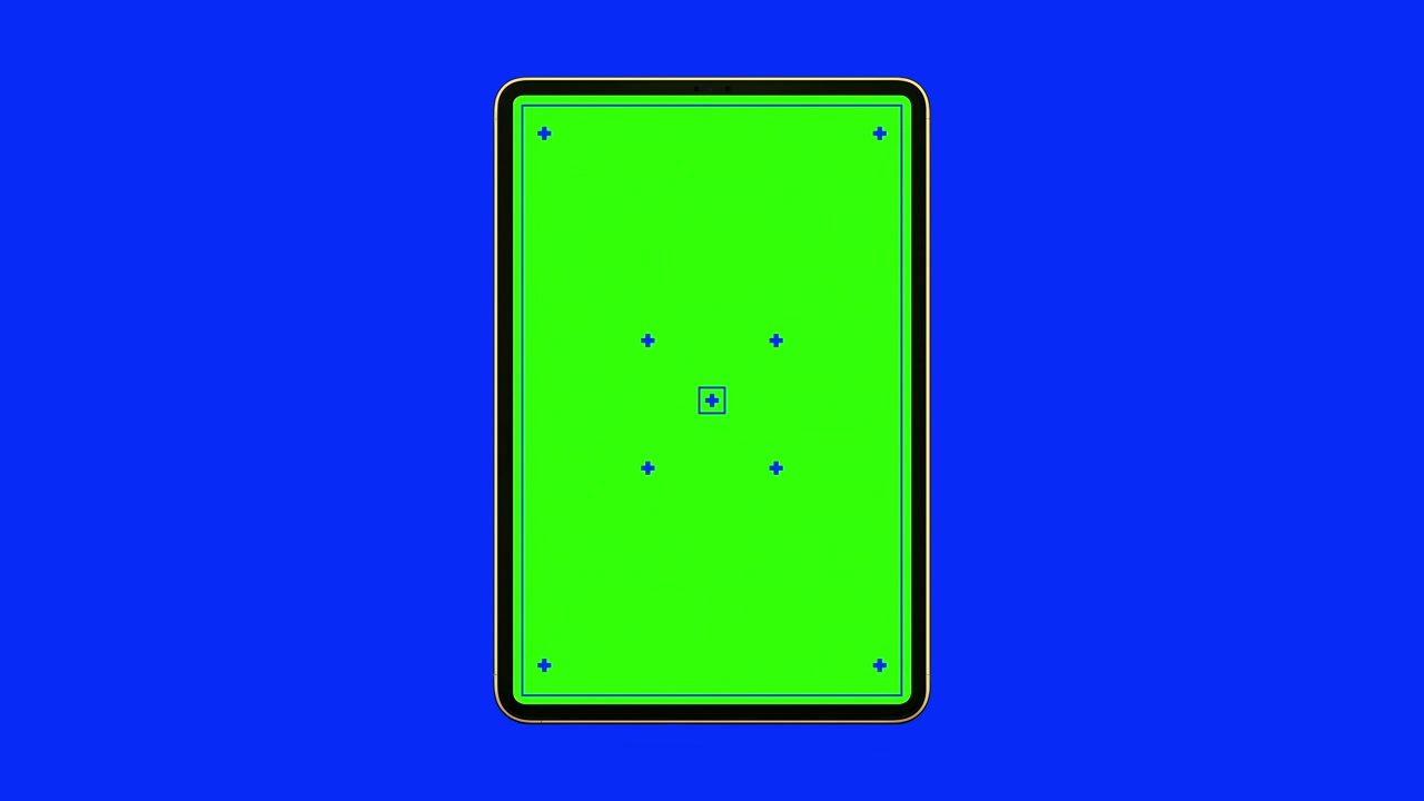 Cornice realistica di un tablet iPad smart si anima entrando da destra, rimane statica e si anima uscendo da destra. Modello grafico concettuale di mockup per tablet iPad smart. 4k