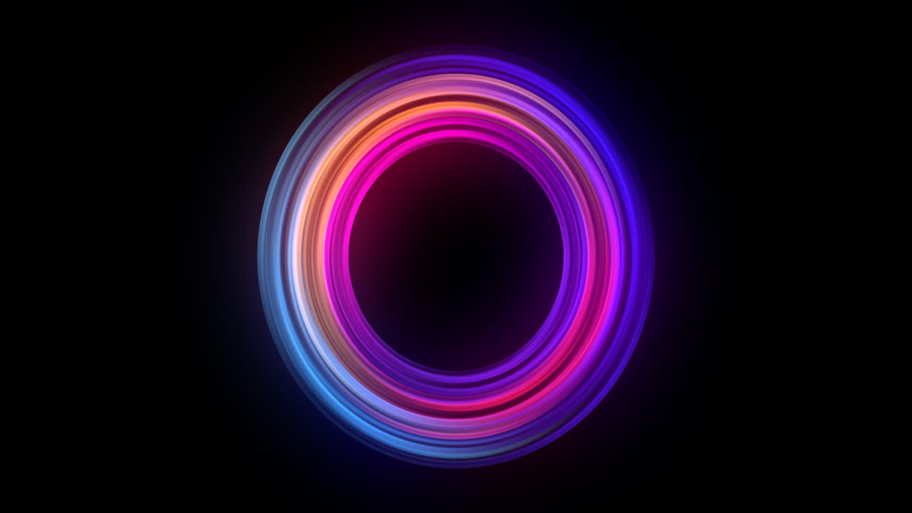 Abstract Neon Glowing Circle