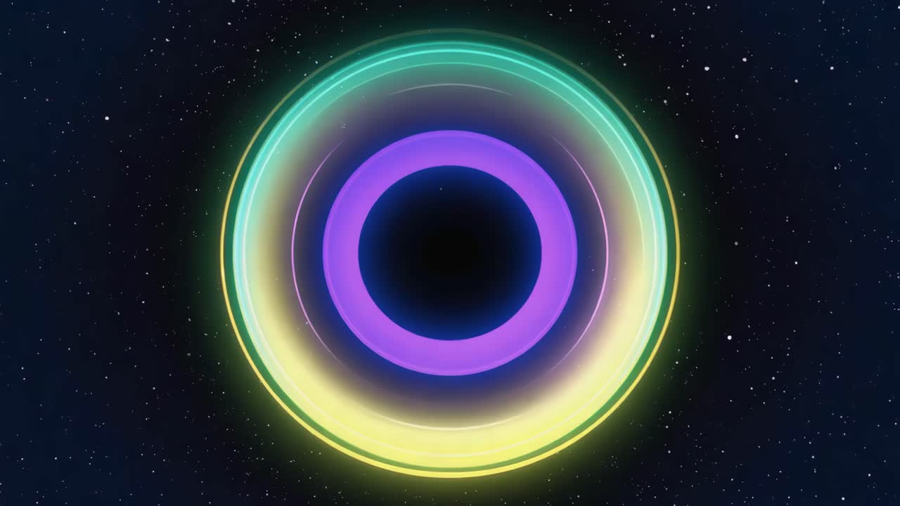 Abstract Neon Rings in Space