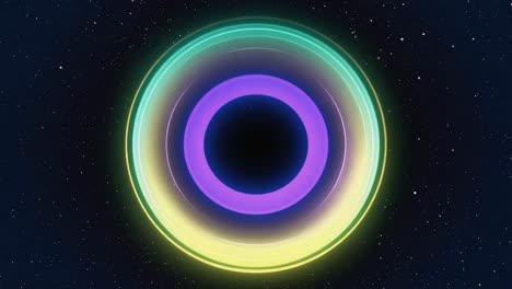 abstract neon rings in space