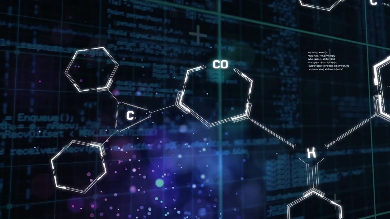Digital Animation of Chemical Molecular Structure Overlaid on Programming Code