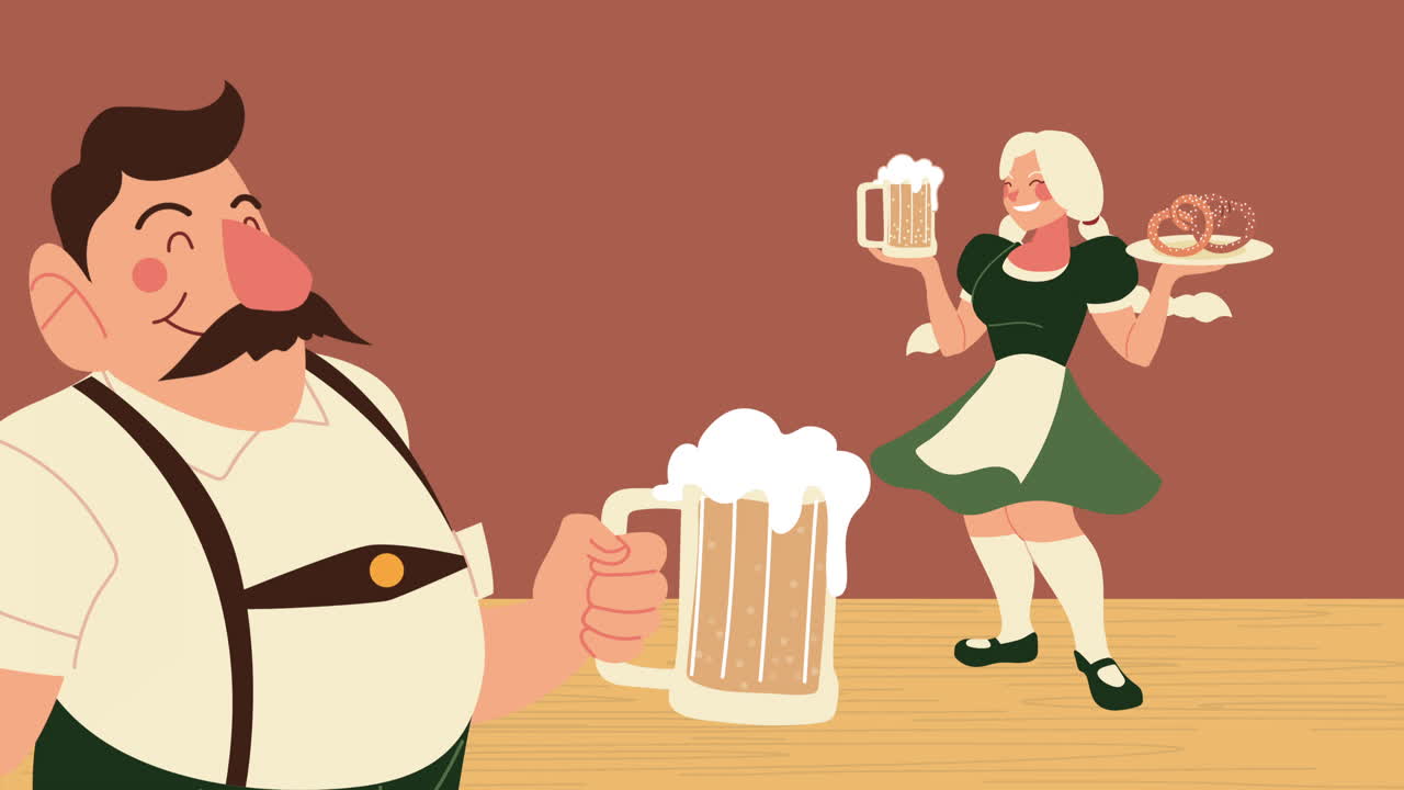 전통적인 독일 맥주 정원 장면