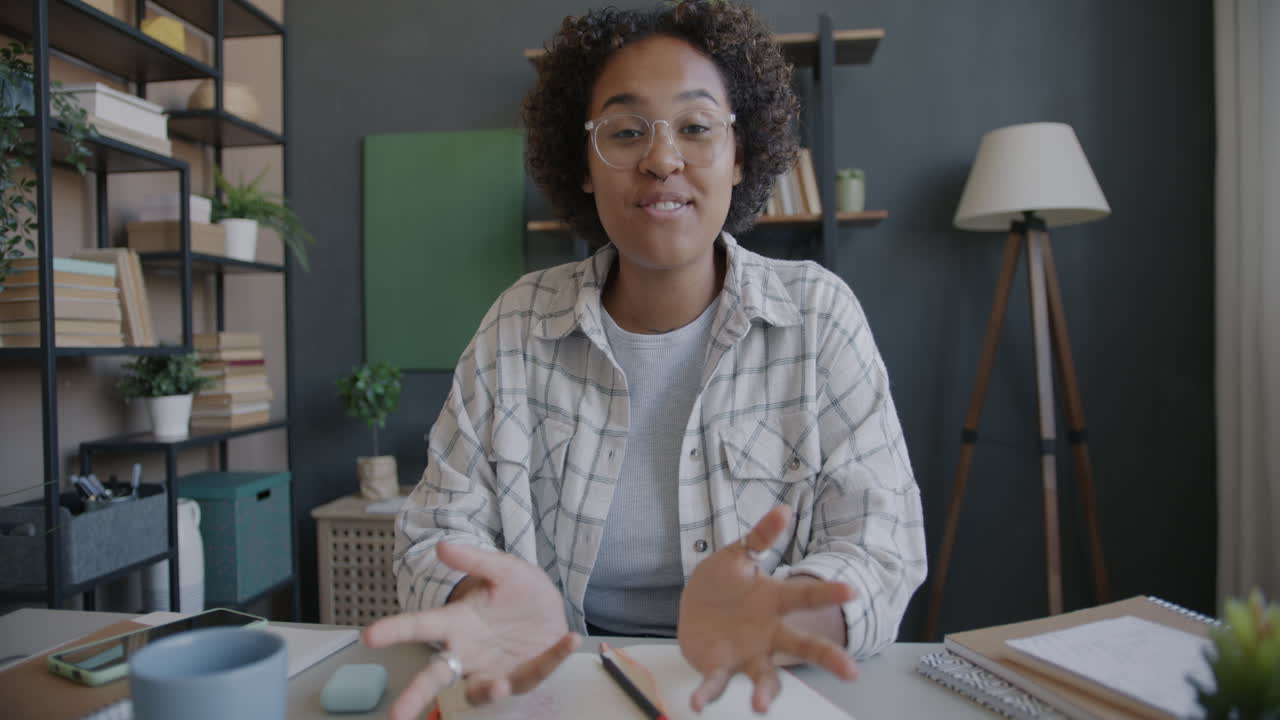 Woman giving online class