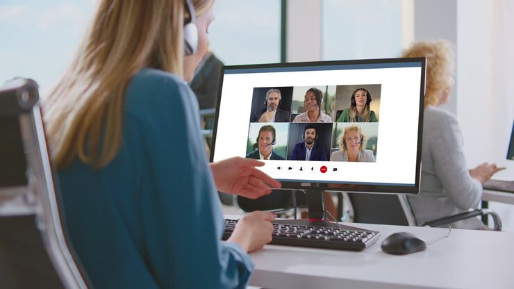 Video Conference Meeting in an Office