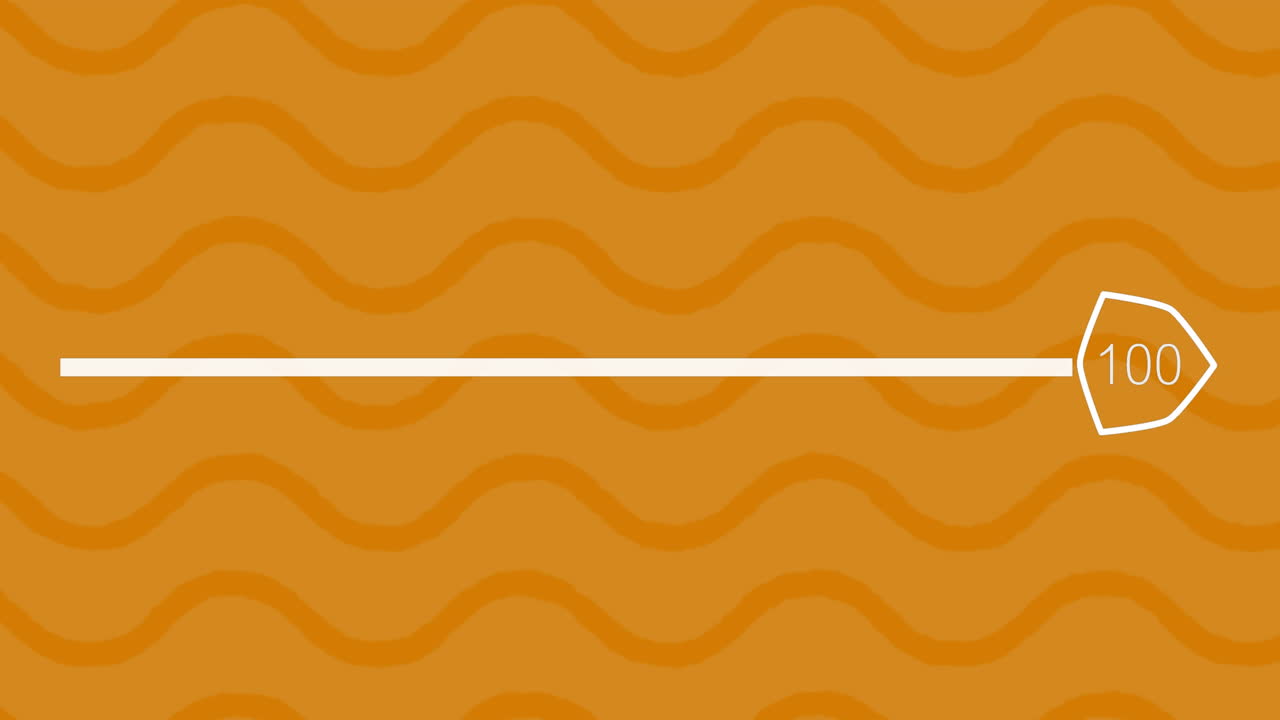 animación de números y patrones que se mueven en un bucle sin costuras en un fondo naranja