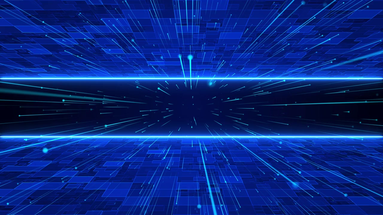 Abstract Digital Background with Glowing Blue Particles and Data Lines