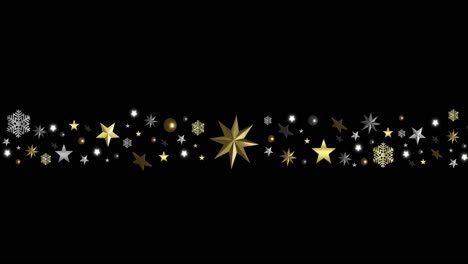 animation of stars and copyspace on black background