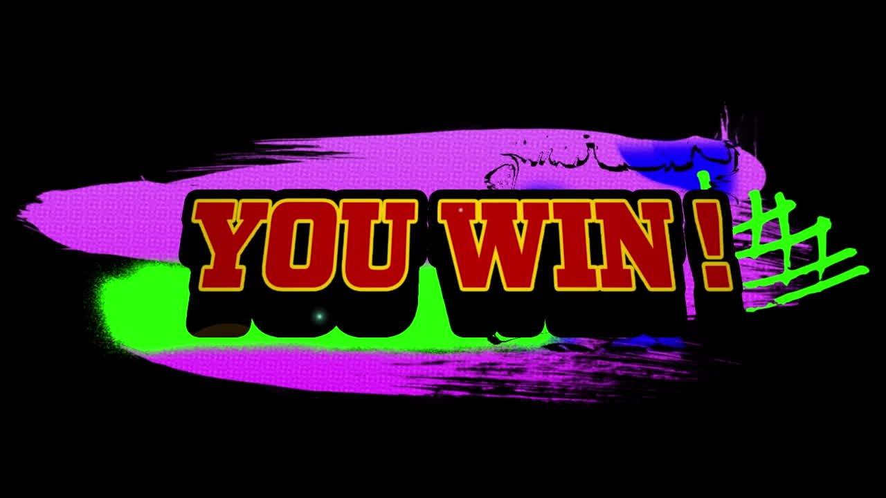 검은색 배경의 모양 위에 텍스트를 이기는 애니메이션