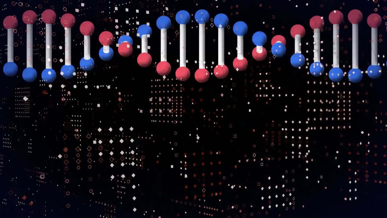 3d 모델 dna  ⁇ 과 데이터 처리의 애니메이션, 검은색