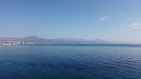 spain coastline mountains hills alicante spanish coast, aerial drone over mediterranean sea