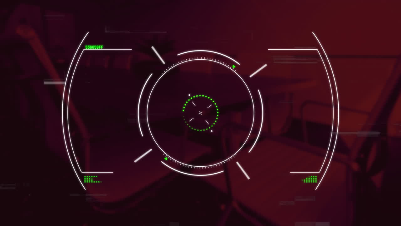 animazione delle interferenze e scansione della portata sopra l'ufficio.