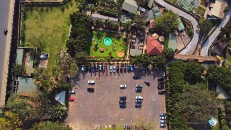 top down aerial of a beautiful large playground in abuja, nigeria