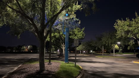 emergency blue light phone station for safety, security in parking lot