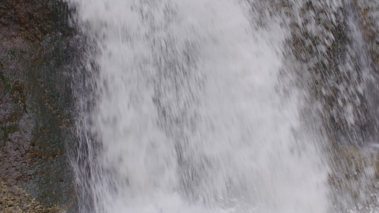 Stream Flows Down In Torrent At Primera Cascada, La Planta In Arecibo, Puerto Rico