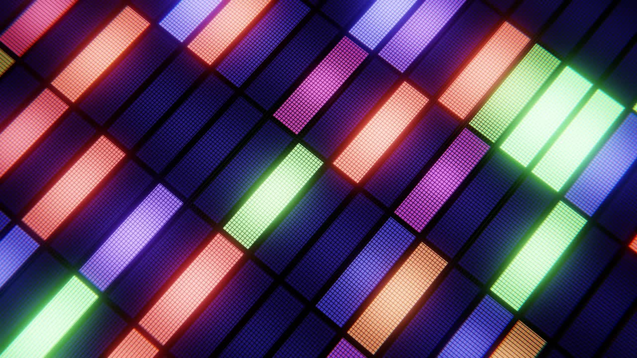 Motivo a griglia luminosa rettangolare astratto e colorato