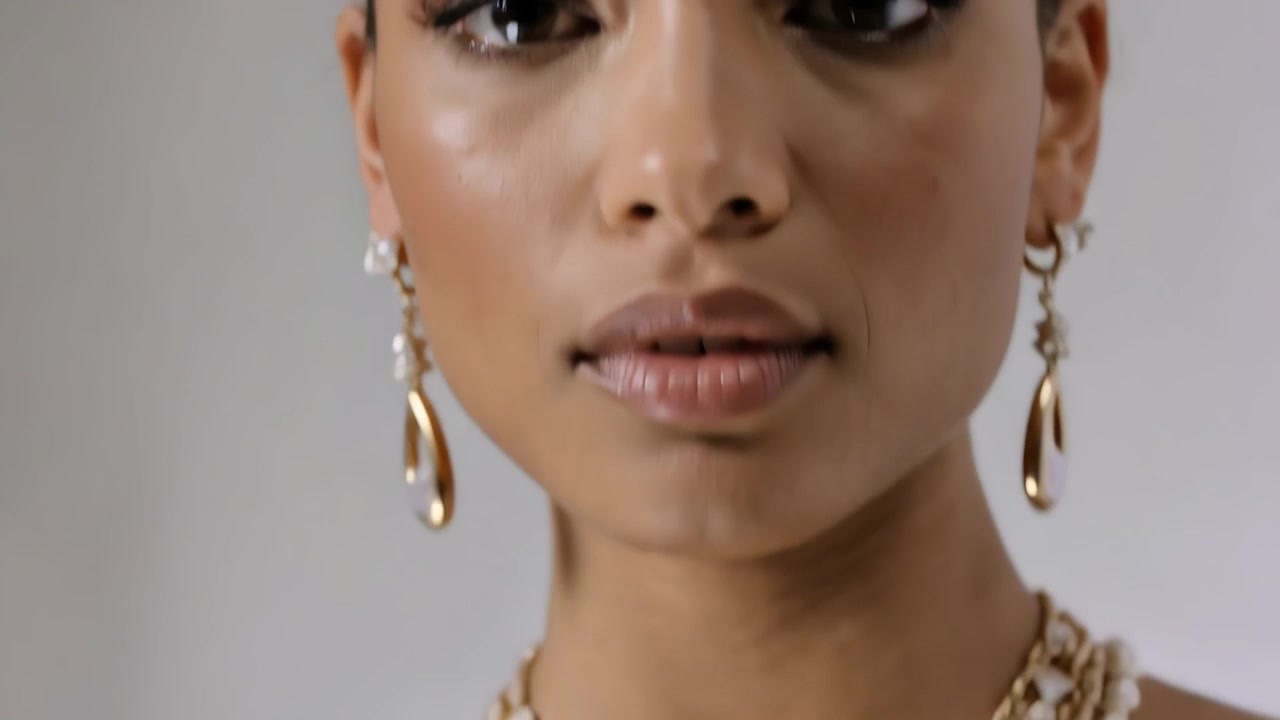 Modella sposa che cammina scivolando su un pavimento lucido, la telecamera si sposta verso l'alto, mostrando il corsetto e i tacchi di raso.