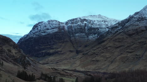 he three sisters, glencoe from torren lochan: aerial footage right to left