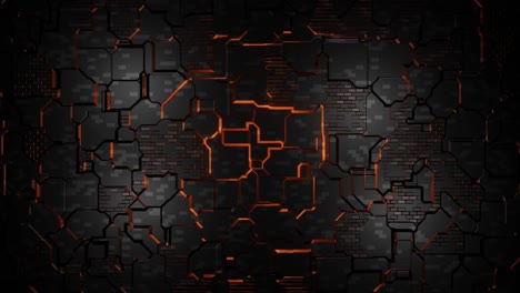 4k video animation of an abstract sci-fi wall having beautiful cracks.