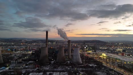 drone footage of power plant in iași, romania