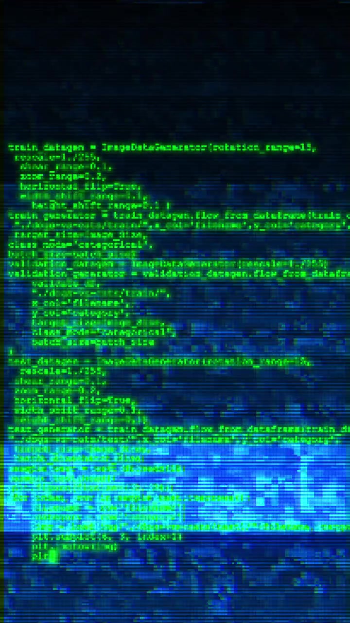 Retro CRT kodeskærm grøn syntaks digital statisk maskinlæring script tekstur udvikler promoer
