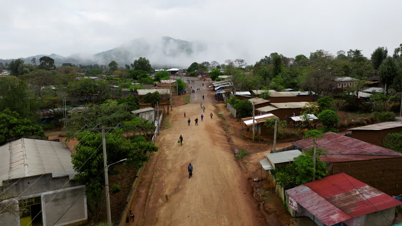 Top down view of central Key Afer - town in Ethiopia