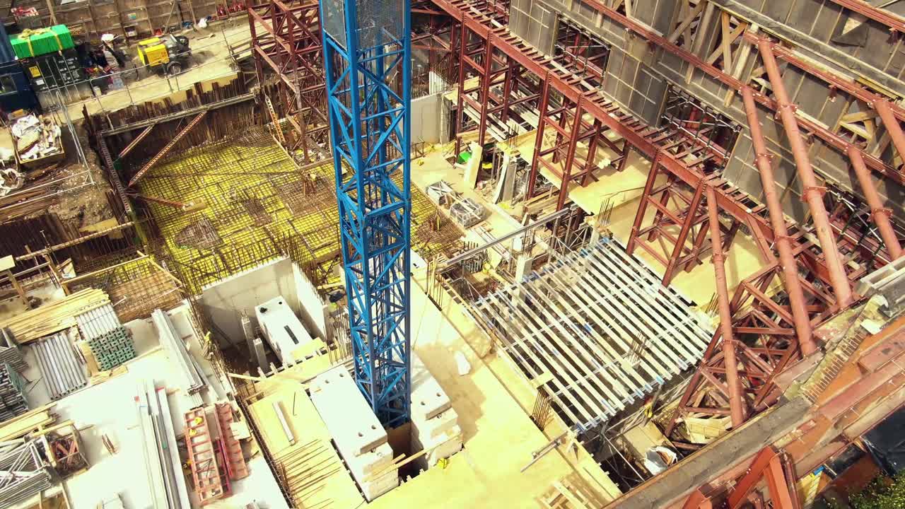 Aerial Shot Of House Under Construction