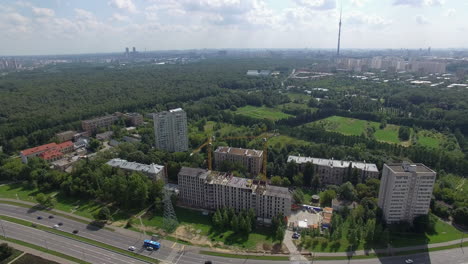 moscow summer cityscape aerial view