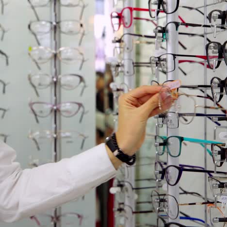 woman in optical shop