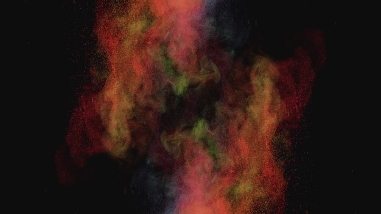 la explosión de partículas coloridas en cámara lenta