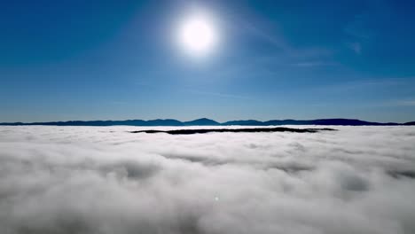 aerial of brushy mountains in the appalachian mountain chain near wilkesboro nc