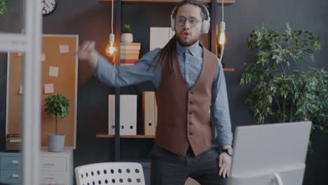 man dancing in office