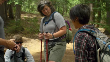 hiking friends talk about their next hiking destination