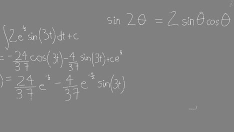 animación de gráficos matemáticos y datos sobre un fondo gris