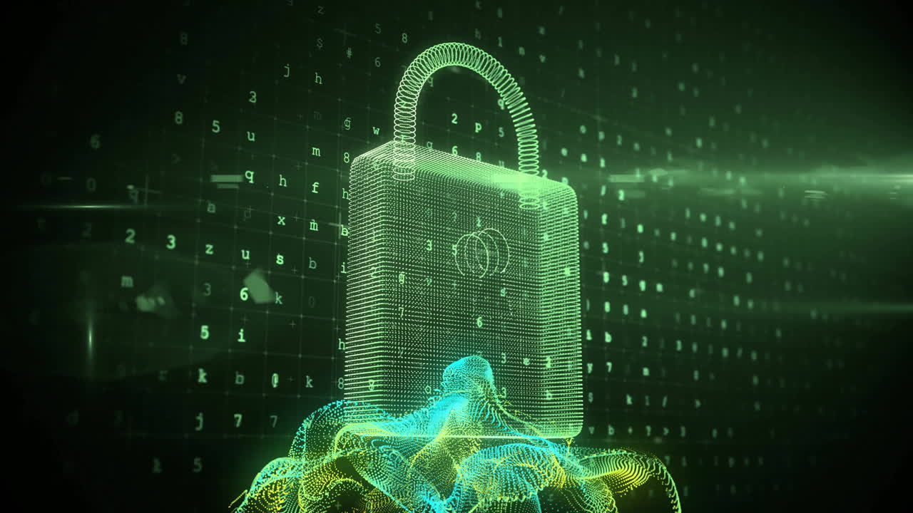 animación del candado sobre el procesamiento de datos