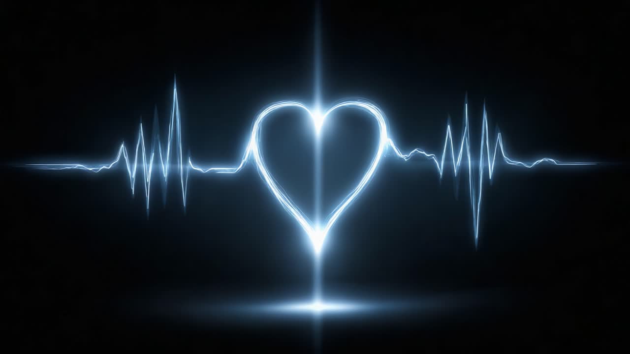 Uma Visualização Cativante da Vitalidade: um batimento cardíaco radiante que pulsa com vida e energia e captura a essência do amor e da emoção em uma impressionante representação gráfica.
