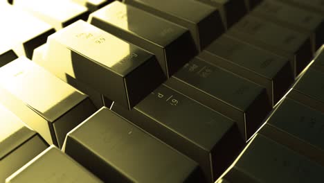 4k video of many ingots of gold.